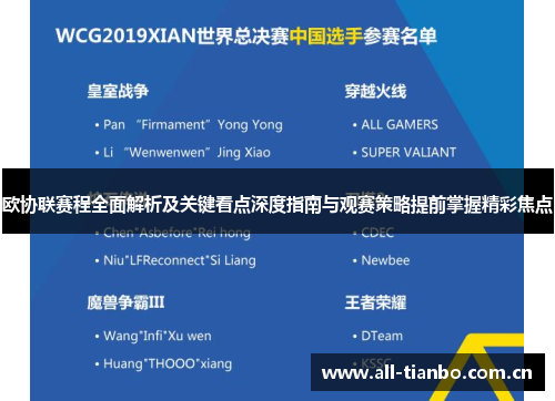 欧协联赛程全面解析及关键看点深度指南与观赛策略提前掌握精彩焦点